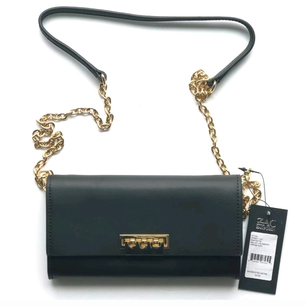 ❤NWT Zac posen wallet crossbody black leather❤
